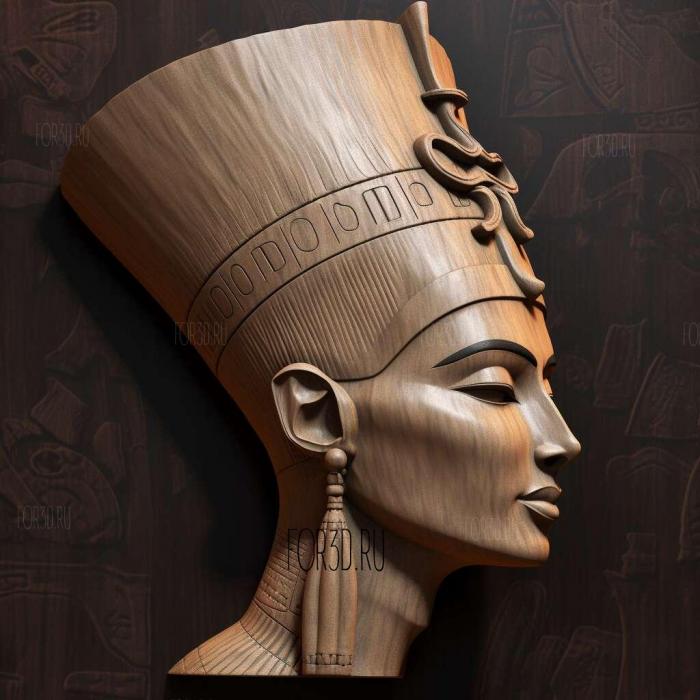 Nefertiti 2 stl model for CNC